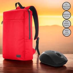 Classone Mila PR-EK102 15,6'Su Geçirmez Kumaş Fermuar Notebook Sırt Çantası+Kablosuz Mouse - 2