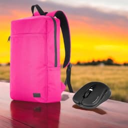 Classone Mila PR-EK106 15,6'Su Geçirmez Kumaş Fermuar Notebook Sırt Çantası+Kablosuz Mouse - 1