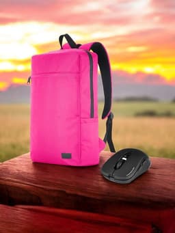 Classone Mila PR-EK106 15,6'Su Geçirmez Kumaş Fermuar Notebook Sırt Çantası+Kablosuz Mouse - 2