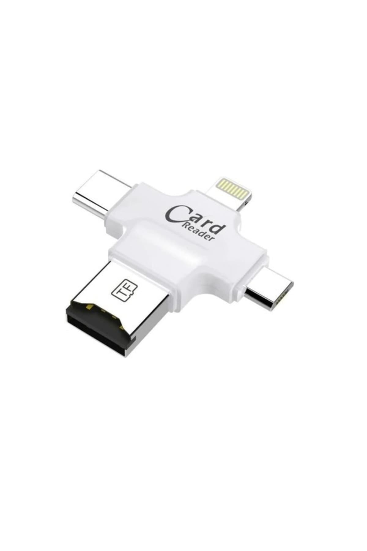 4 In 1 Tip-c/mikro/usb 2.0 Kart Okuyucu Android Ipad Için Micro Sd Kart/iphone Pro 11 6 8 6s Otg