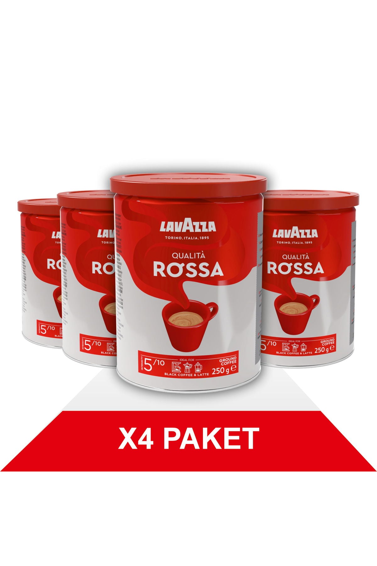 Qualità Rossa Filtre Kahve Teneke Kutu (250gr) x4