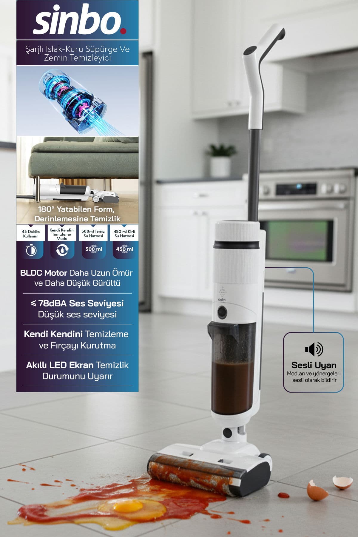 SFC-4105 Islak-Kuru Yüzey Temizleyici-Beyaz