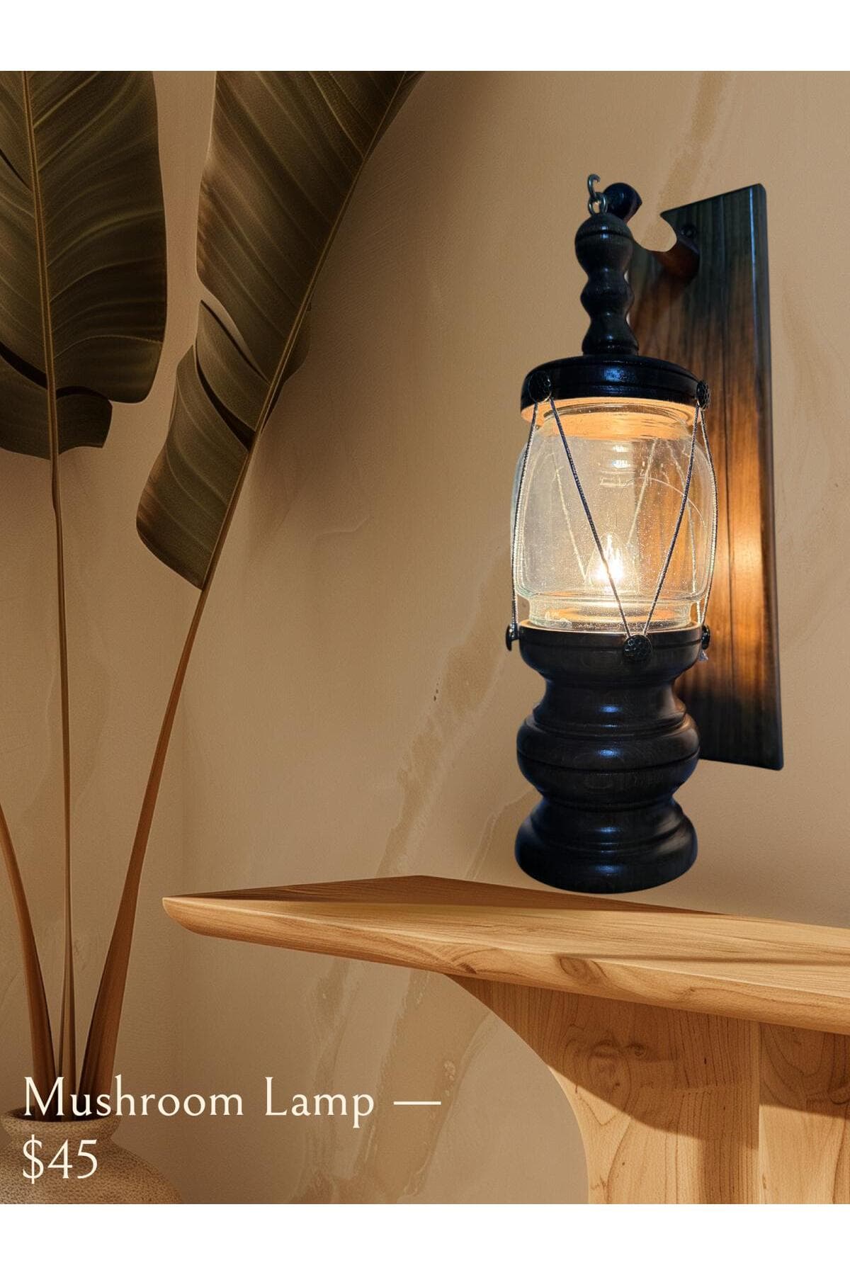 Fener Tasarımlı Elektrikli Ahşap Aplik Lamba 1 Adet