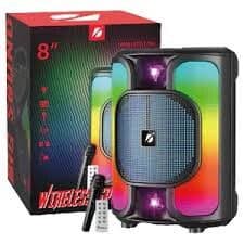 parti taşınabilir bt kts hoparlör kablosuz 8 inç hoparlör açık karaoke hoparlörü kablolu mikrofon ve uzaktan kumanda ile