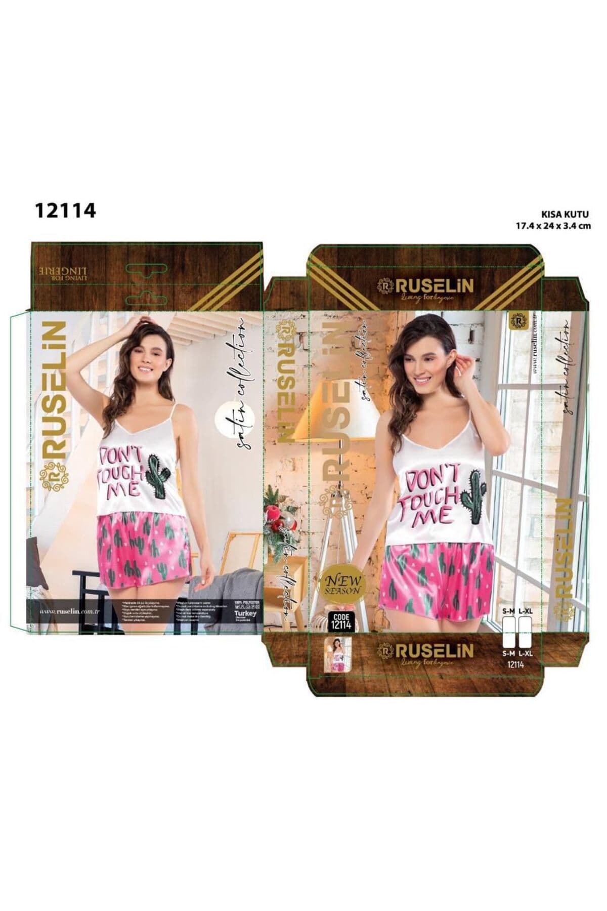 Saten ip askılı şortlu kadın pijama