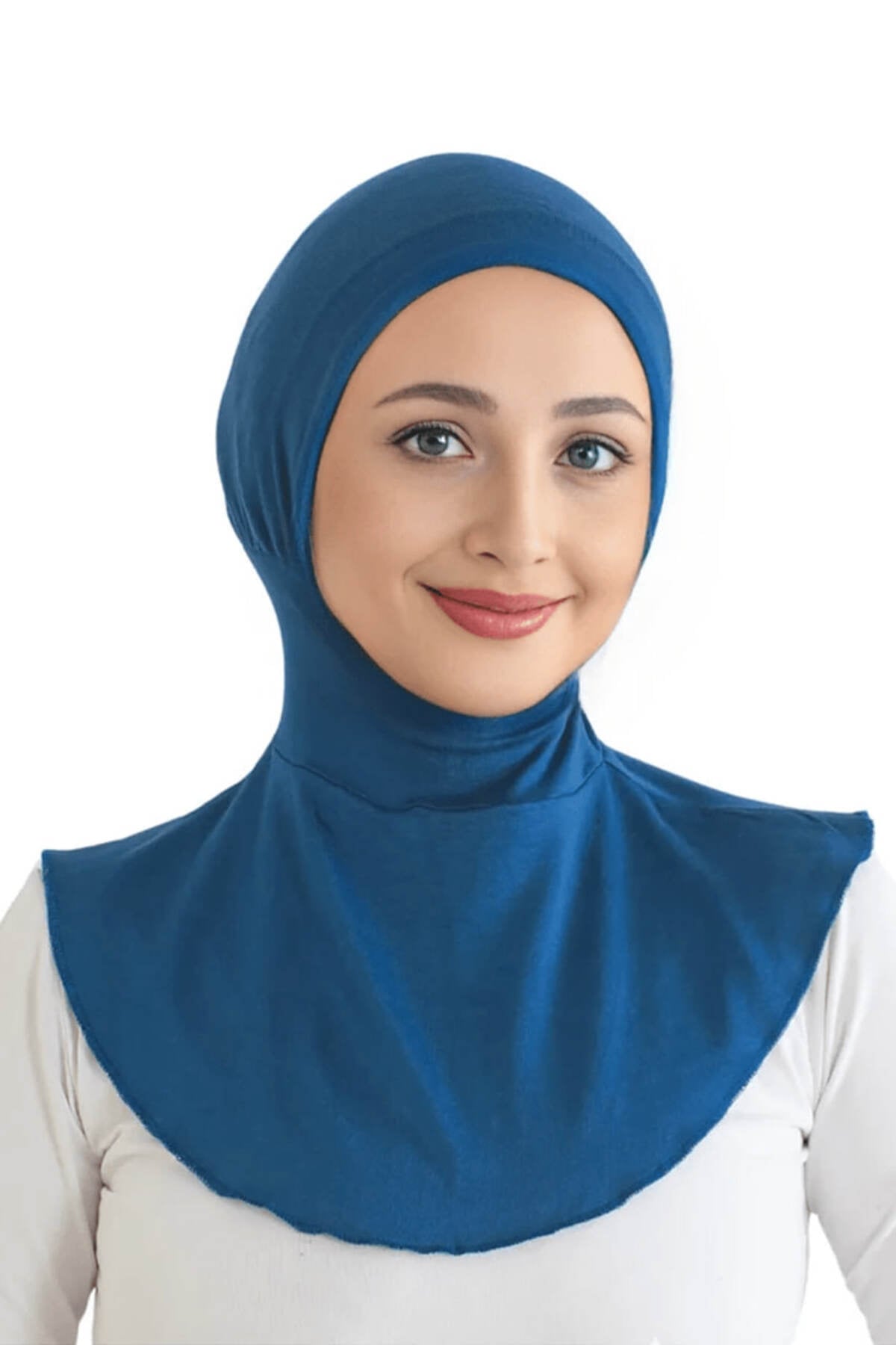 Tesettür Pratik Boyunluklu Hijab - Sporcu Tesettür Bone - MAVİ Bon23502 DYR