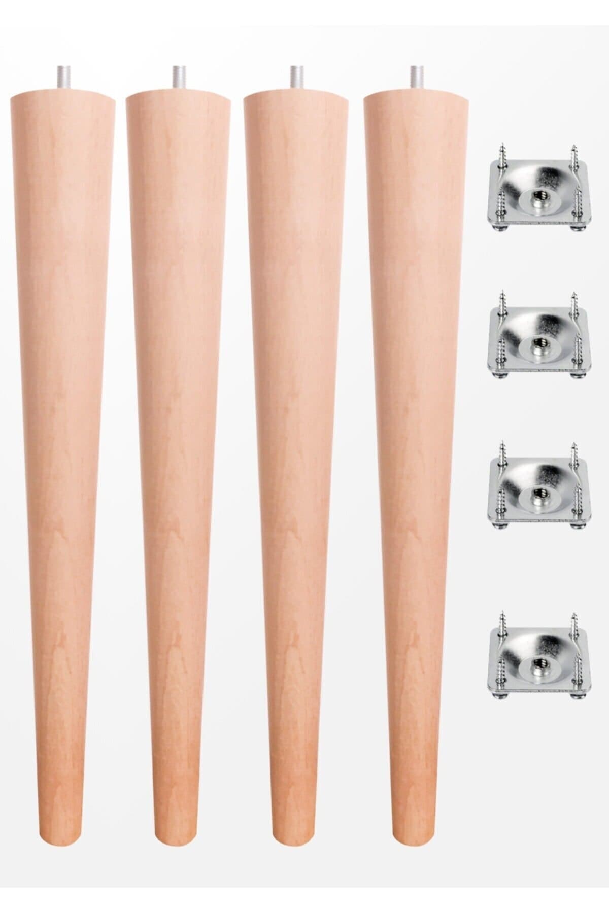 Sehpa Ayağı- Tabure Ayağı- Sandalye Ayağı- Ahşap Ayak- Uzunluk:42 Cm/ Çap:5.5 Cm -4'lü Set