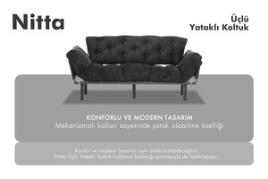 Pafu Nitta Üçlü Koltuk Bordo #4